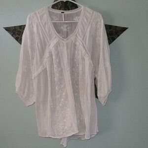 Free People White Lace Blouse